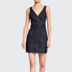 Cinq A Sept Gwyneth belted denim dress. Excellent condition. Size 0.